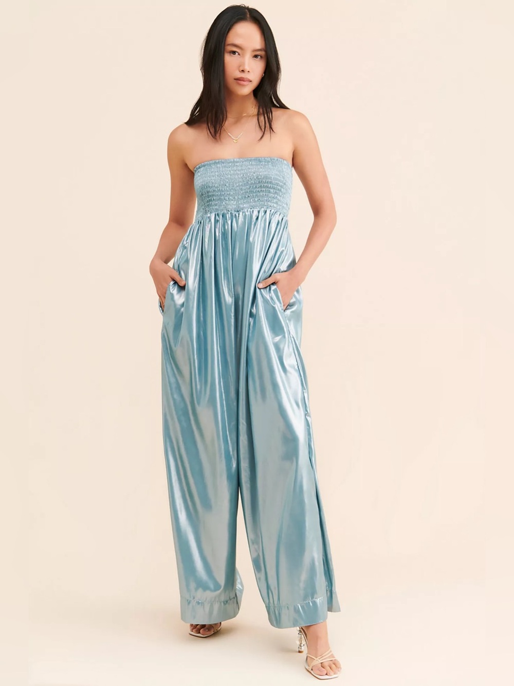 Free people Julie Metallic Jumpsuit